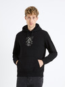Celio Черен мъжки пуловер с качулка Celio Fejabowl
