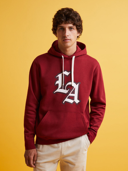 Celio Червен мъжки суитшърт s качулка Celio Fecago