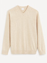 Celio Бежов мъжки основен пуловер Celio Decotonv