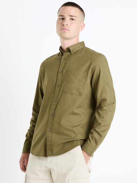 Celio Мъжка риза в цвят каки Celio Farobone2