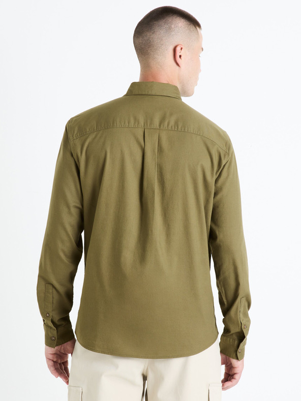 Celio Мъжка риза в цвят каки Celio Farobone2