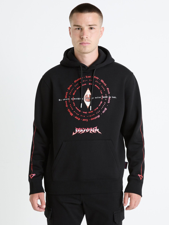 Celio Черна мъжка блуза с качулка Celio Fullmetal Alchemist