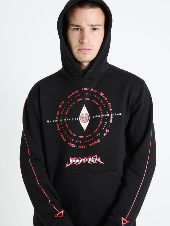 Celio Черна мъжка блуза с качулка Celio Fullmetal Alchemist