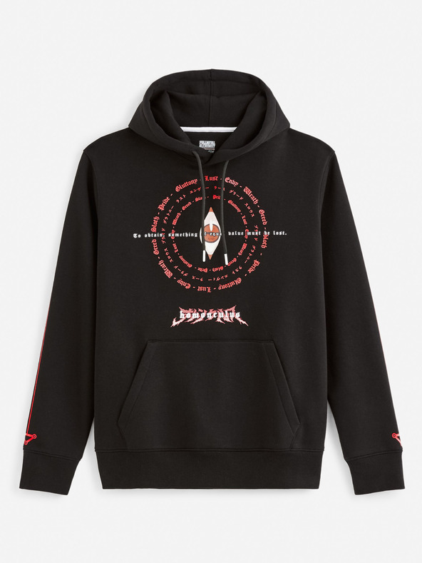 Celio Черна мъжка блуза с качулка Celio Fullmetal Alchemist