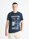 Celio Тъмносиня мъжка тениска с щампа Celio Fedecamp