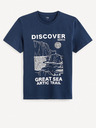 Celio Тъмносиня мъжка тениска с щампа Celio Fedecamp
