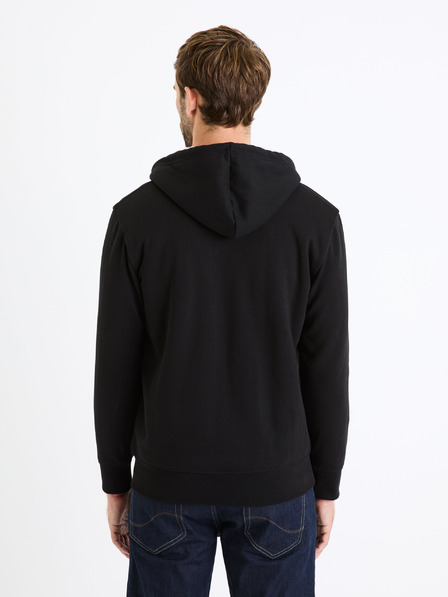 Celio Черна мъжки суитшърт с  качулка и цип Celio Fesherpax