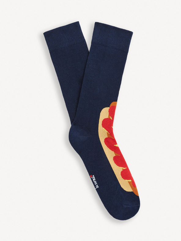 Celio Тъмно сини мъжки чорапи с шарка Celio Hot Dog