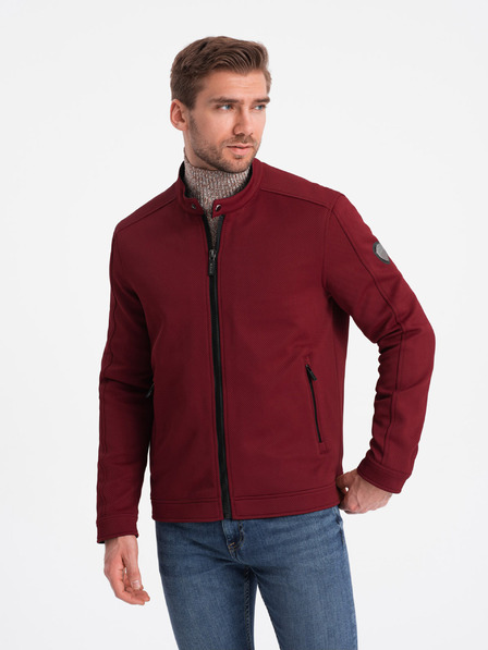 Ombre Clothing Мъжко олекотено яке в цвят бордо Ombre Облекло BIKER