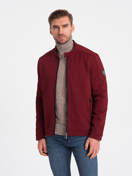 Ombre Clothing Мъжко олекотено яке в цвят бордо Ombre Облекло BIKER