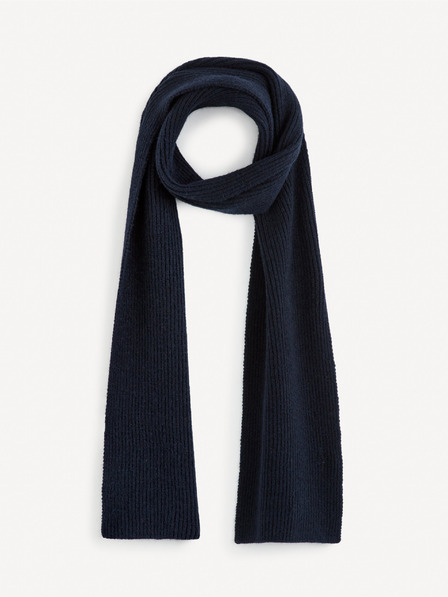 Celio Тъмносин мъжки шал с ребра Celio Viribs