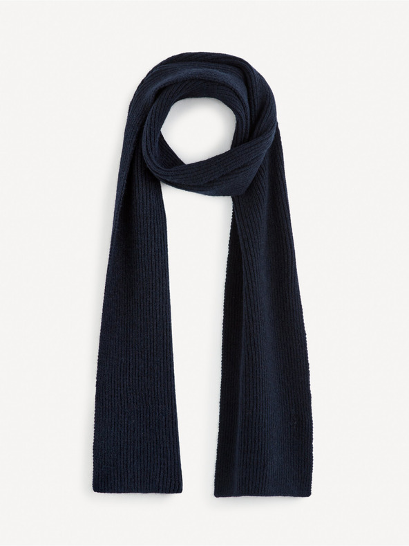 Celio Тъмносин мъжки шал с ребра Celio Viribs
