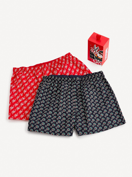 Celio Комплект от два цветни мъжки коледни панталона в подаръчен пакет Celio