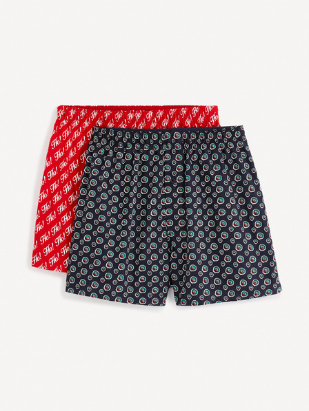 Celio Комплект от два цветни мъжки коледни панталона в подаръчен пакет Celio