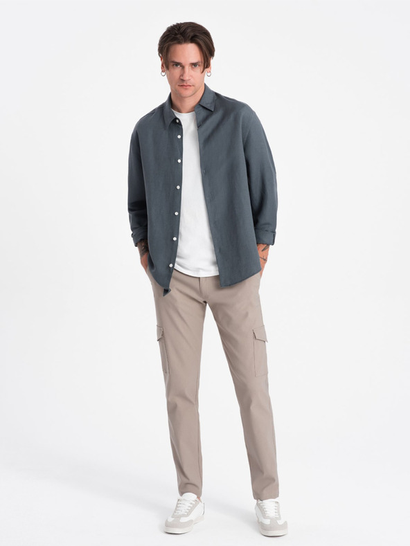 Ombre Clothing Бежов мъжки карго панталон Ombre Clothing