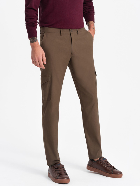 Ombre Clothing Хаки мъжки карго панталони Ombre Clothing