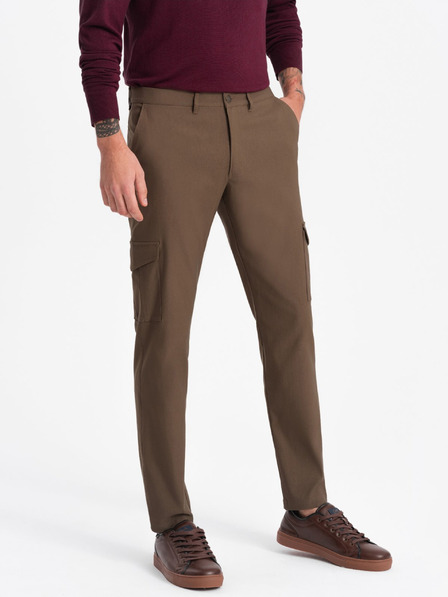 Ombre Clothing Хаки мъжки карго панталони Ombre Clothing