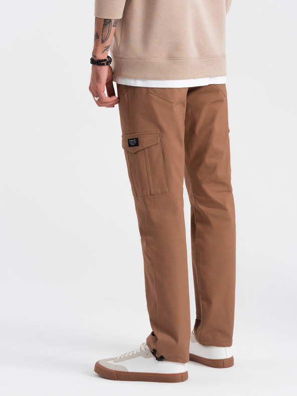 Ombre Clothing Кафяви мъжки панталони Cargo Ombre Clothing