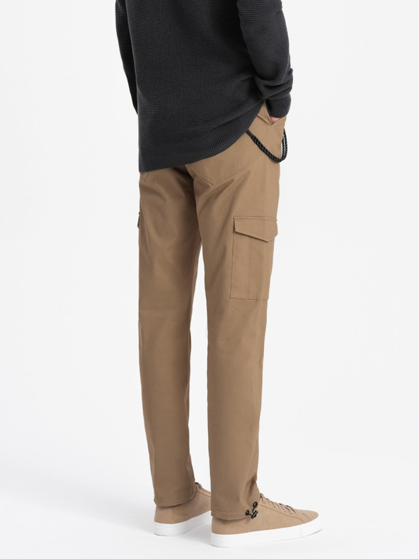 Ombre Clothing Кафяви мъжки панталони Cargo Ombre Clothing