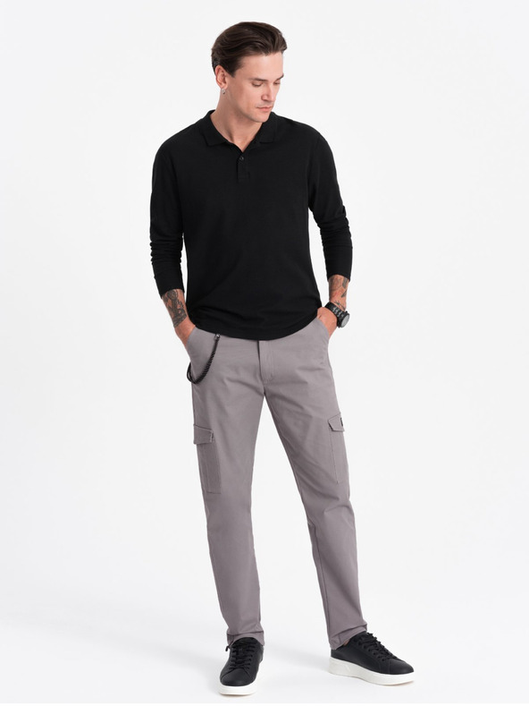 Ombre Clothing Сиви мъжки панталони Ombre Облекло