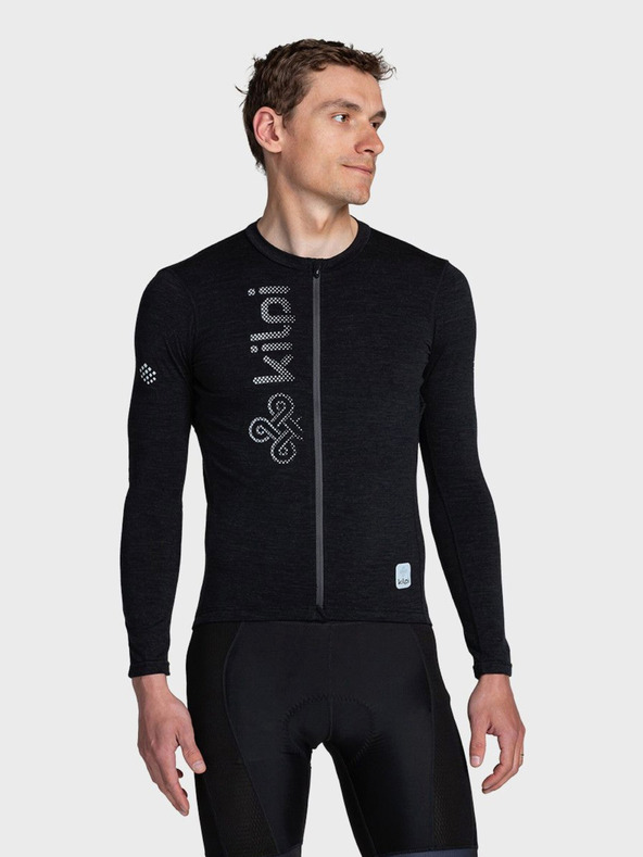 Kilpi Черна мъжка спортна тениска с цип Kilpi SONET