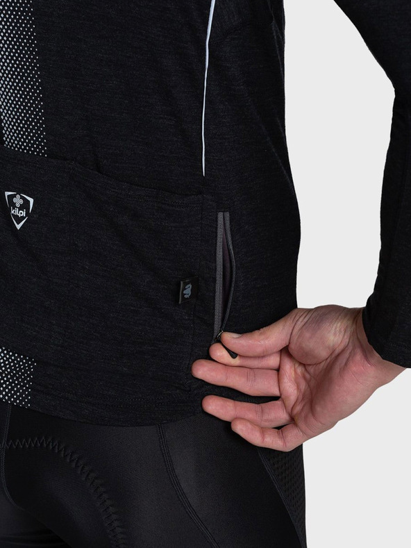 Kilpi Черна мъжка спортна тениска с цип Kilpi SONET