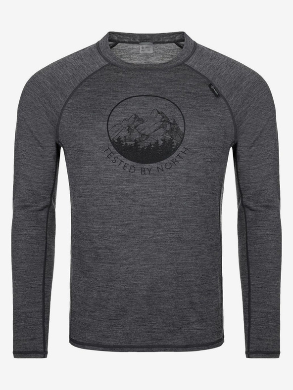 Kilpi Тъмно сива мъжка термална риза от мериносова вълна Kilpi MAVORA TOP