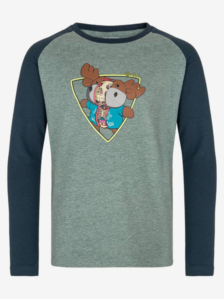 Kilpi Синьо-зелена памучна тениска с дълъг ръкав за момчета Kilpi SONIER