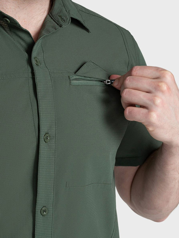 Kilpi Тъмнозелена мъжка спортна риза с къс ръкав Kilpi BOMBAY