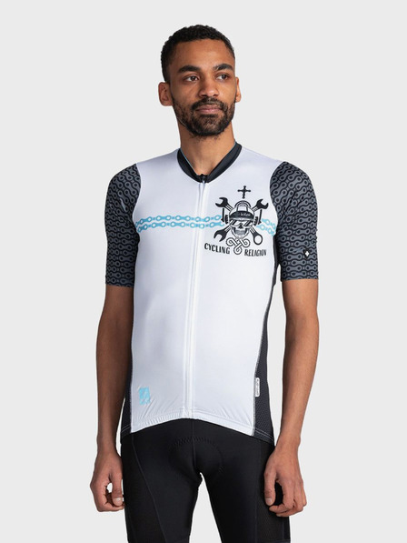 Kilpi Бяла мъжка спортна тениска с цип Kilpi RIVAL