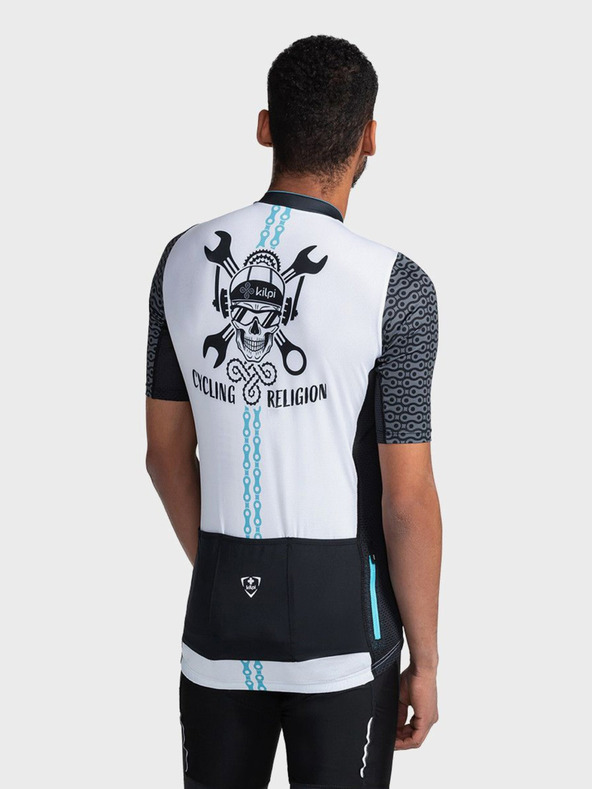 Kilpi Бяла мъжка спортна тениска с цип Kilpi RIVAL