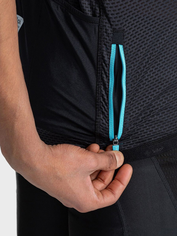 Kilpi Черна мъжка спортна тениска с цип Kilpi PICARD