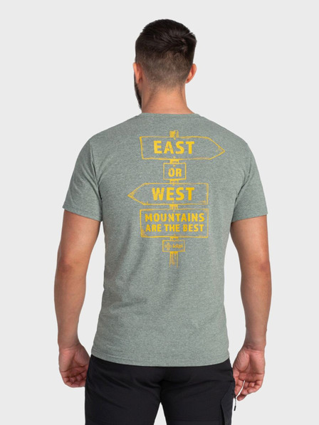 Kilpi Зелена мъжка тениска с щампа на гърба Kilpi BANDE