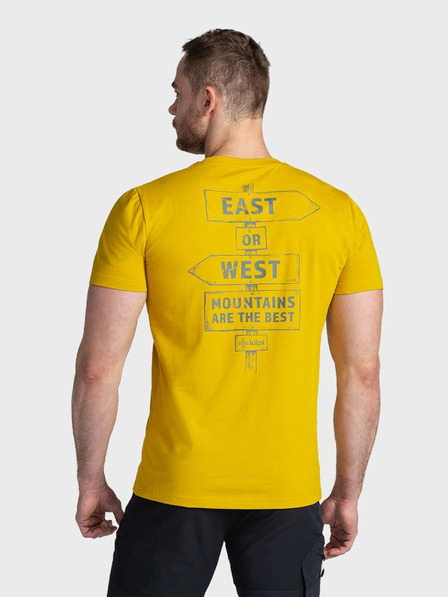 Kilpi Жълта мъжка тениска с щампован гръб Kilpi BANDE