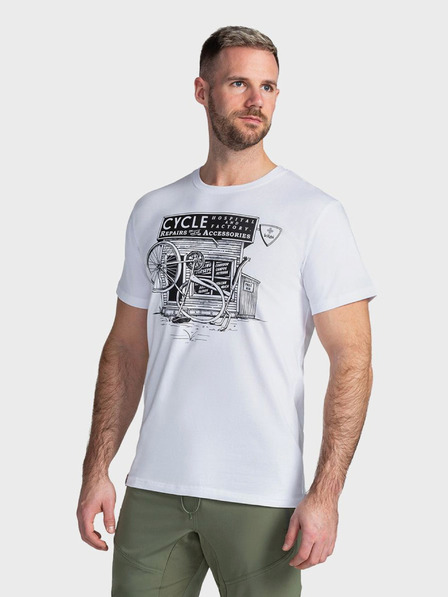 Kilpi Бяла мъжка тениска с щампа Kilpi PORTELA