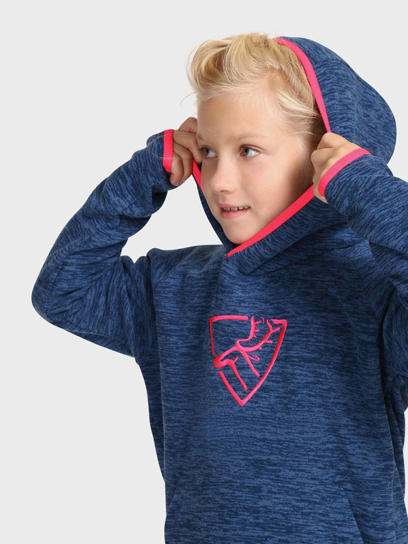 Kilpi Тъмно синьо момичешко поларено яке с качулка Kilpi FLOND