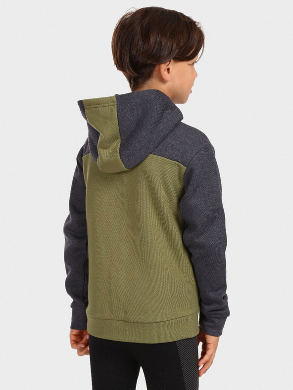 Kilpi KILPI PREDA сиво-зелена качулка с цип за момчета