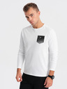 Ombre Clothing Бяла мъжка тениска с щампа Ombre Clothing