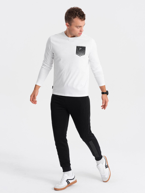 Ombre Clothing Бяла мъжка тениска с щампа Ombre Clothing