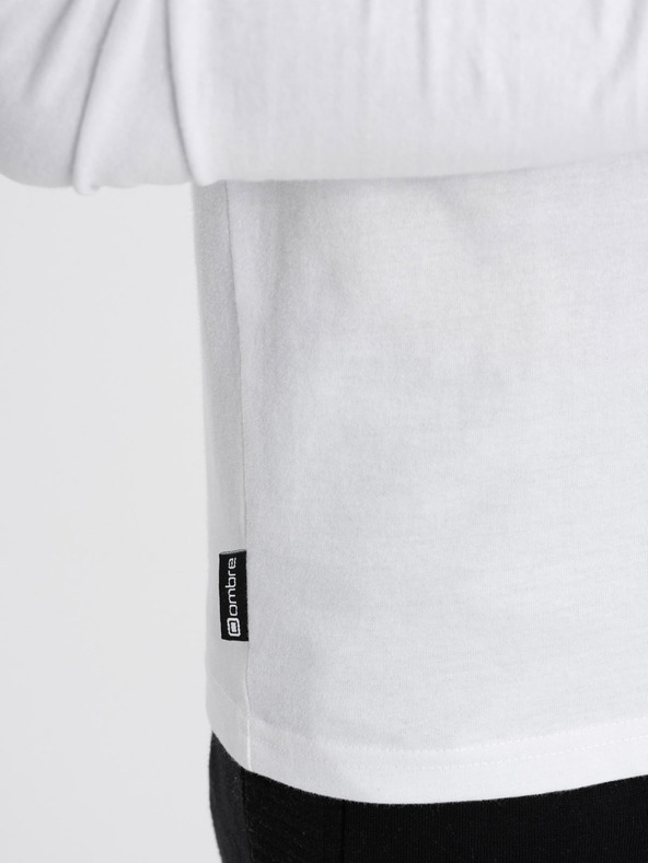 Ombre Clothing Бяла мъжка тениска с щампа Ombre Clothing
