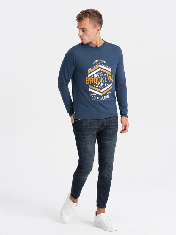 Ombre Clothing Тъмно синя мъжка тениска Ombre Clothing