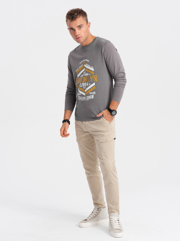 Ombre Clothing Сива мъжка тениска Ombre Облекло