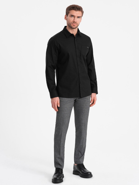 Ombre Clothing Черна мъжка риза Ombre Clothing