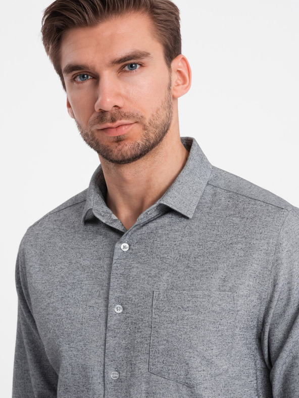 Ombre Clothing Светлосива мъжка риза Ombre Clothing