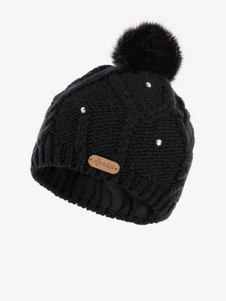 Kilpi Черна дамска модна шапка с помпон Kilpi LADY-W