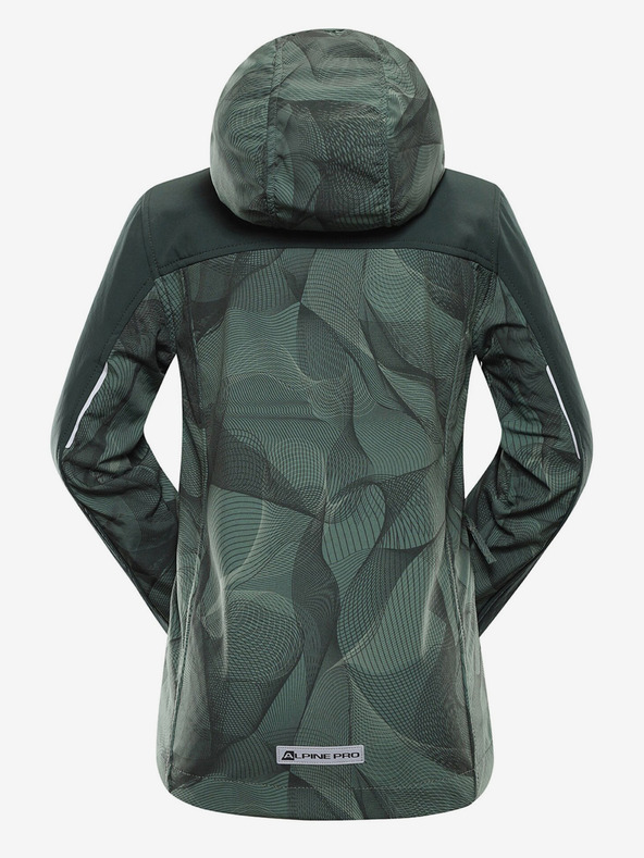 ALPINE PRO Тъмнозелено детско софтшел яке ALPINE PRO Hooro