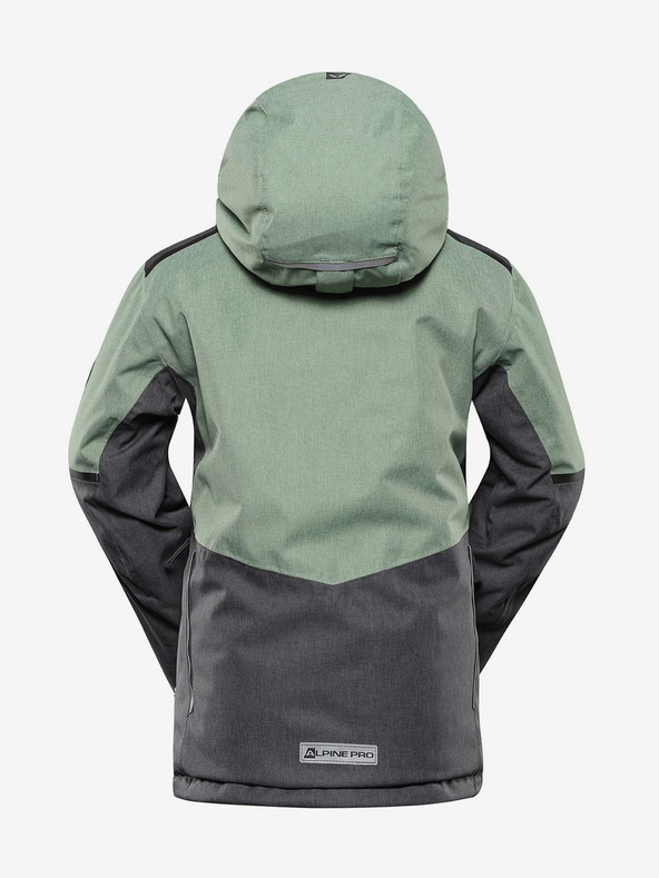 ALPINE PRO Зелено детско ски яке с мембрана PTX ALPINE PRO Zaribo