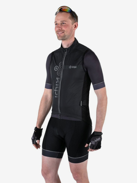 Kilpi Черна мъжка колоездачна жилетка Kilpi FLOW-M