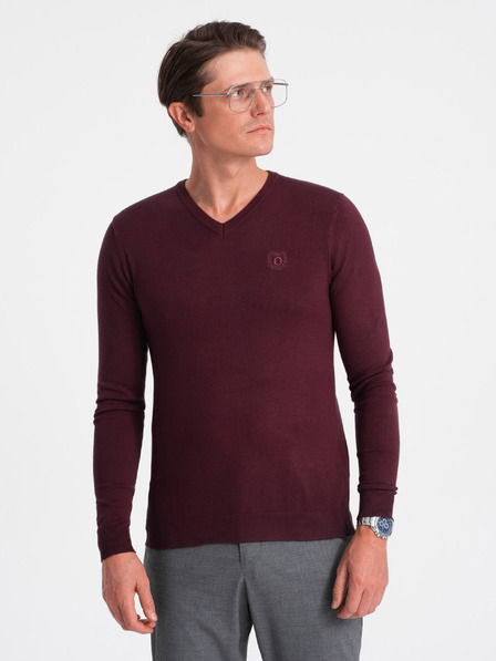 Ombre Clothing Мъжки пуловер Ombre Clothing в цвят бордо