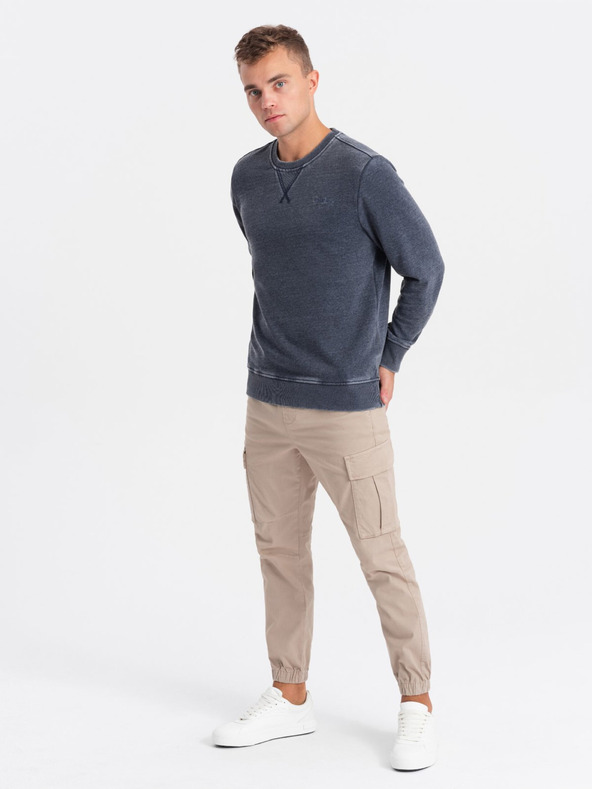 Ombre Clothing Тъмно синьо Мъжки суитшърт Ombre Clothing